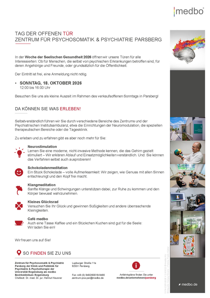 Tag der offenen Tür im Zentrum für Psychosomatik & Psychiatrie Parsberg